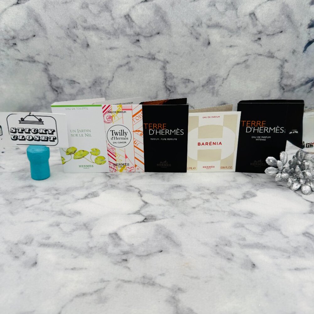 Lot of 5 Hermes Set,Jardin Sur Le Nil EDT Terre Intense EDP 5x2ml 0.06oz-5pc-NEW